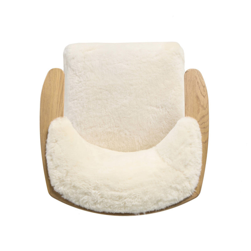 Fabian Chair-Cream Shearling, Aged Smoked Oak, Cream Shearling