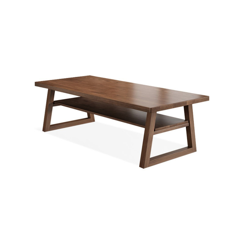 Bureau rectangulaire en bois massif noyer clair, H 29,53 po x l 62,99 po x P 27,56 po