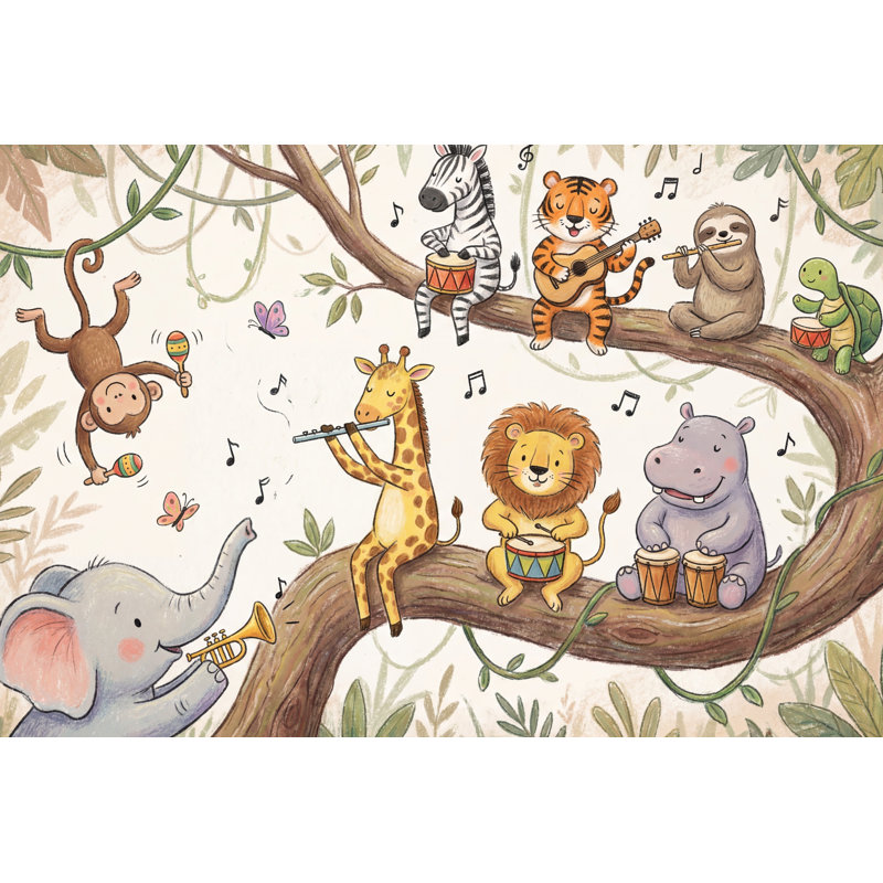 Papier peint animaux Jungle, 140 po x 108 po, Peler et coller