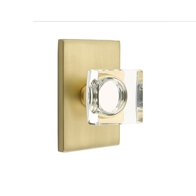 Bouton d'intimité carré en cristal avec rose rectangulaire moderne d'intimité