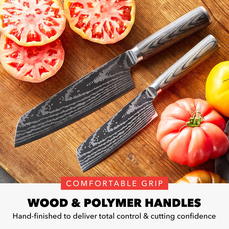Bobby Flay by GreenPan Stainless Steel 2pc Santoku Knife Set