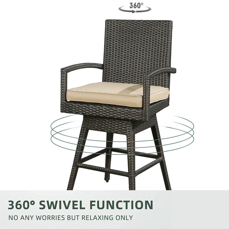 Swivel 29.5'' Patio Bar Stool (Set Of 2)