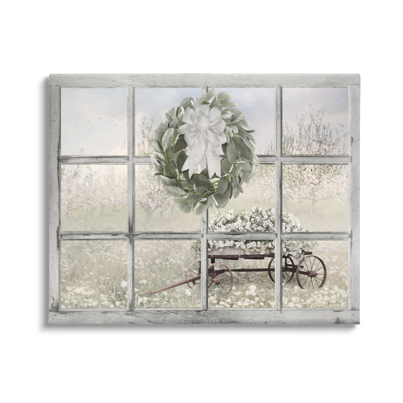«Rustic Meadow Floral Wagon» par Lori Deiter - Peinture, H 24 po x l 30 po x P 1,5 po, Toile tendue