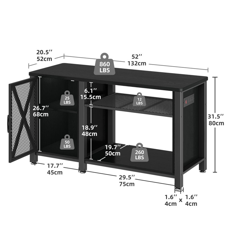 Archie & Oscar™ Chickerell 55-75 Gallon Rectangle Heavy Duty Metal Aquarium Stand with Power Outlets