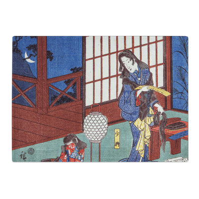 Tempered Glass Noshosho Cutting Her Hair by Utagawa Hiroshige Chopping Board