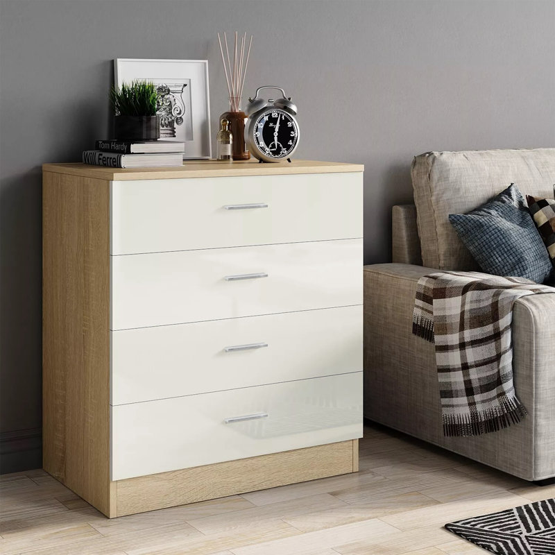 60cm W 4 - Drawer Chest of Drawers, Oak/Cream