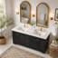 Armoire de salle de bain sculptée de style français avec rangement abondant, 4 portes à fermeture douce et 3 tiroirs-1598107355