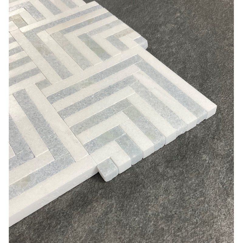 Celeste and Marble Mosaic Wall Tile
