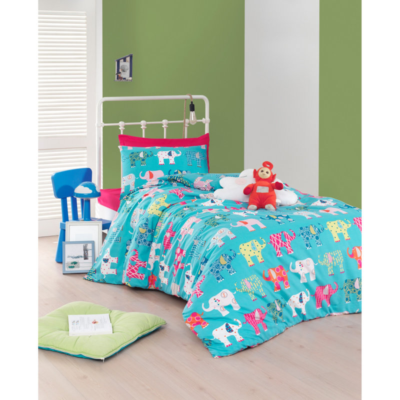 Ensemble de housse de couette 100% coton Belpre, Housse de couette 59 po x 83 po + 1 taie d'oreille