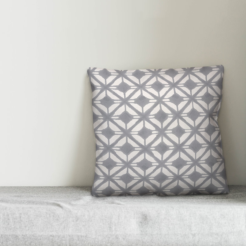  Coussin Diamond, 16 po x 1 po, Gris, Pas de bourre