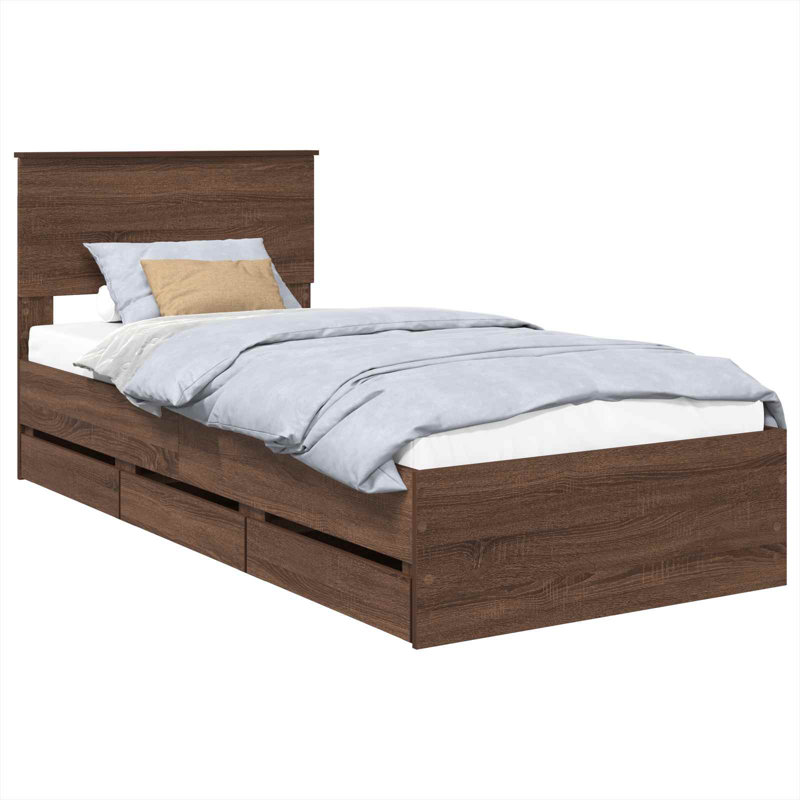 Bed Frame, Small Single (2'6), Brown Oak