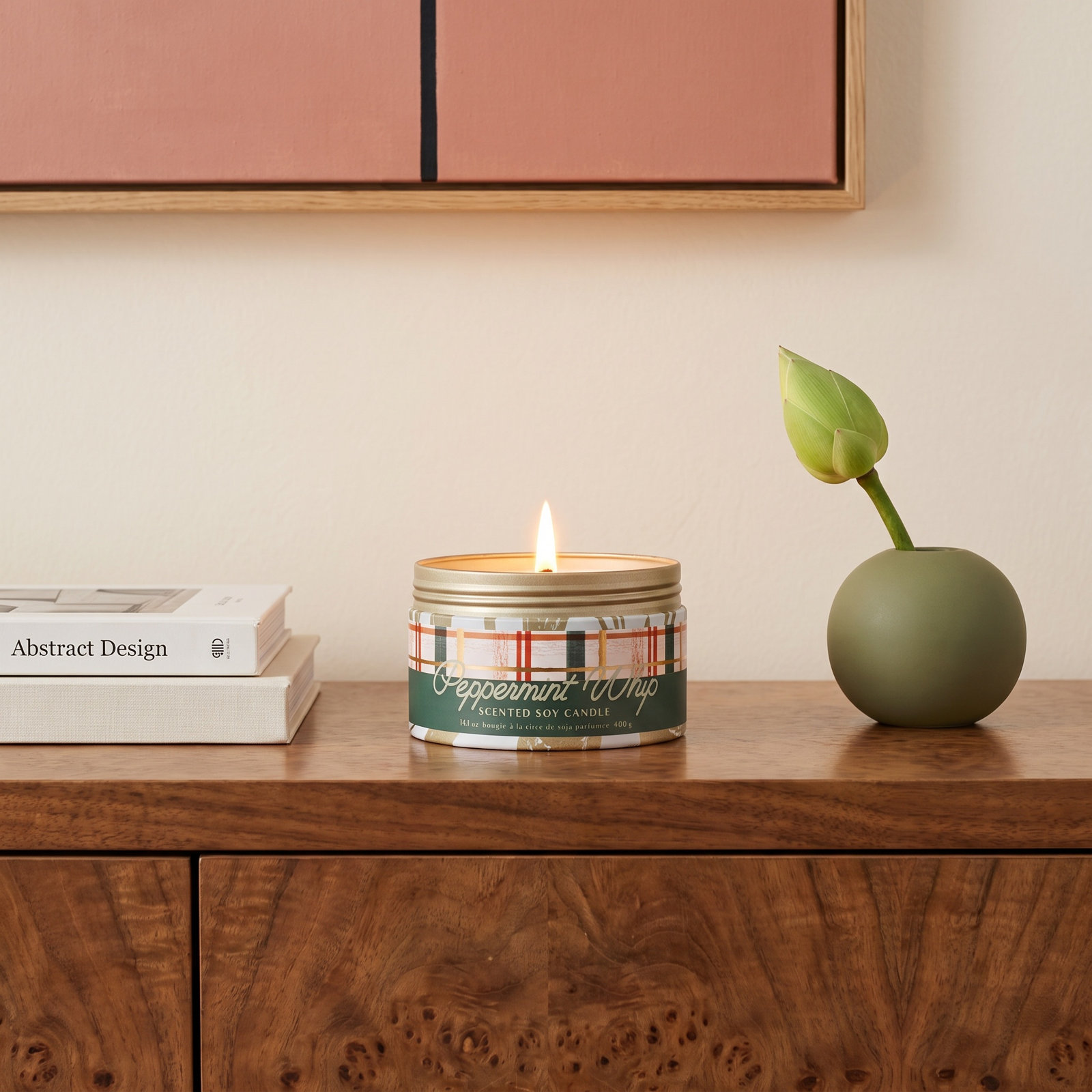Peppermint Whip Scented Candle, Large Tin