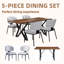 Ensemble de salle à manger moderne 5 pièces - Chaises en similicuir et table de base en métal (finition noyer)-5745563