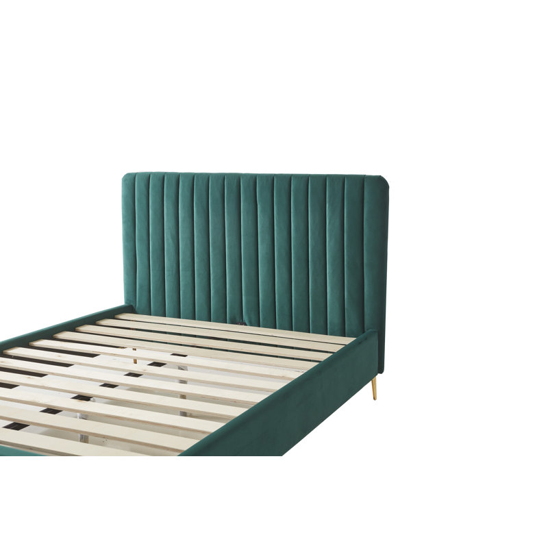 Upholstered Bed, Double (4'6), Green