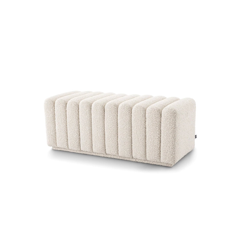 Banc de rangement rembourré Bente, Beige