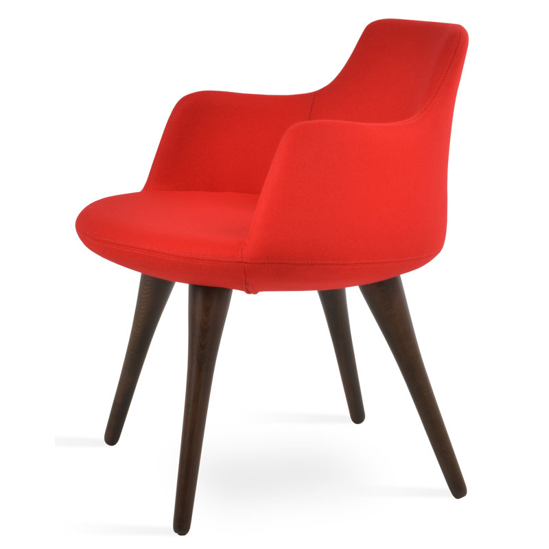 Fauteuil en laine Dervish, Laine rouge pomme