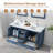 Riverford 60'' Blue Rubberwood & Plywood Double-Sink Bathroom Vanity with Engineered Marble Top