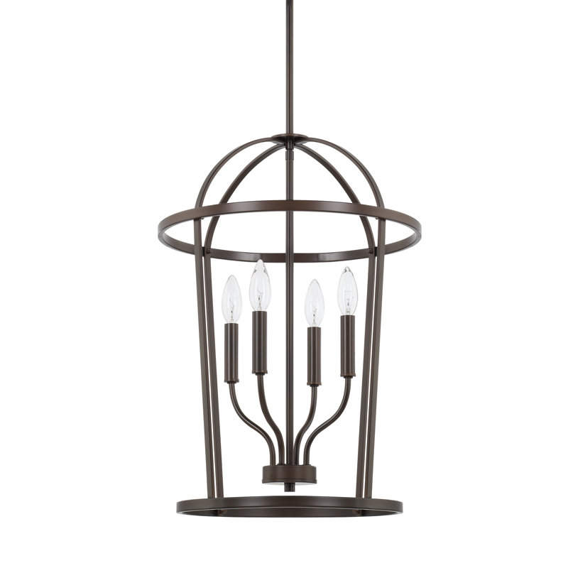 Luminaire suspendu géométrique à 4 lumières Greyson, Bronze