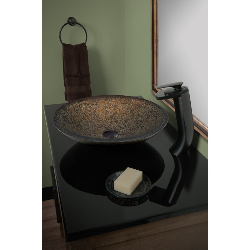 Lavabo de salle de bain vasque circulaire en verre avec robinet Laghetto
