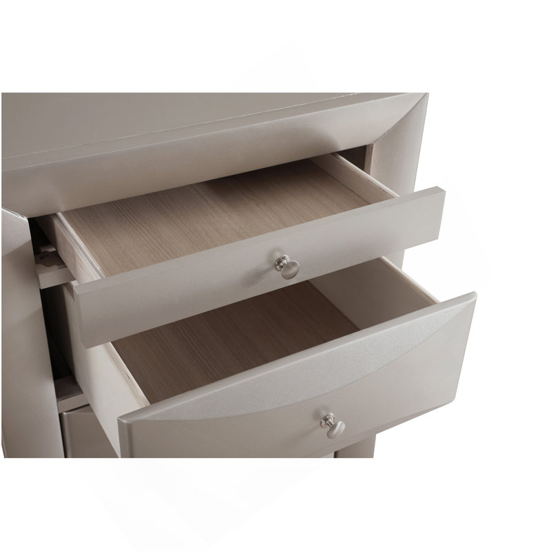 Commode 7 tiroirs pour la lingerie, champagne argenté