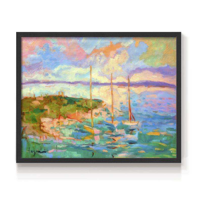 A Peaceful Evening - Reproduction encadrée - Restickable, H 8 po x l 10 po, Noir, noir, noir, noir