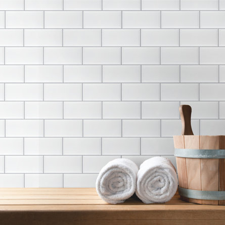 Santorini Biselado 4" x 8" Beveled Ceramic Subway Wall Tile