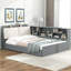 Lit plateforme en bois avec tête de lit, tablettes et 2 tiroirs-589830538-589830582