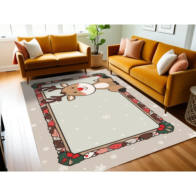 Tapis de Noël hiver lavable Ginza Six, Rectangulaire 2 pi x 3 pi
