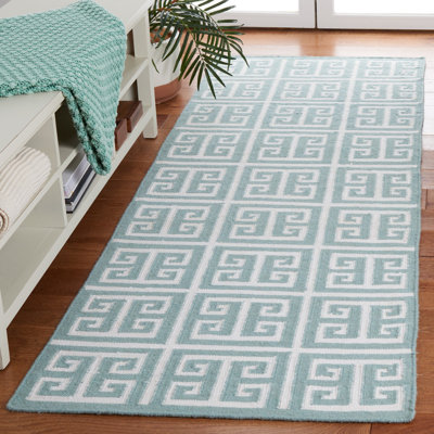 Tapis géométrique tissé à la main à motif banane en soie / laine / coton Rodgers