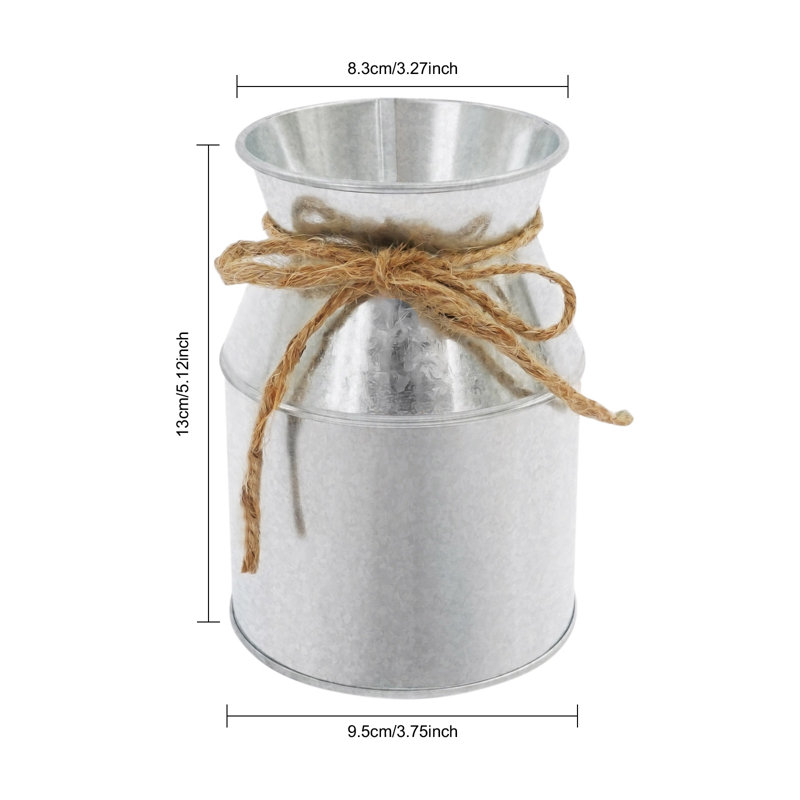 Vase à fleurs avec nœud en corde de chanvre, Argent argent