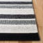 Tapis rayé noir en laine et coton Bardon-86585720