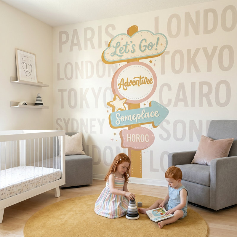 Panneau décoratif pour panneau d'aventure amovible, 120 po x 96 po, Peler et coller