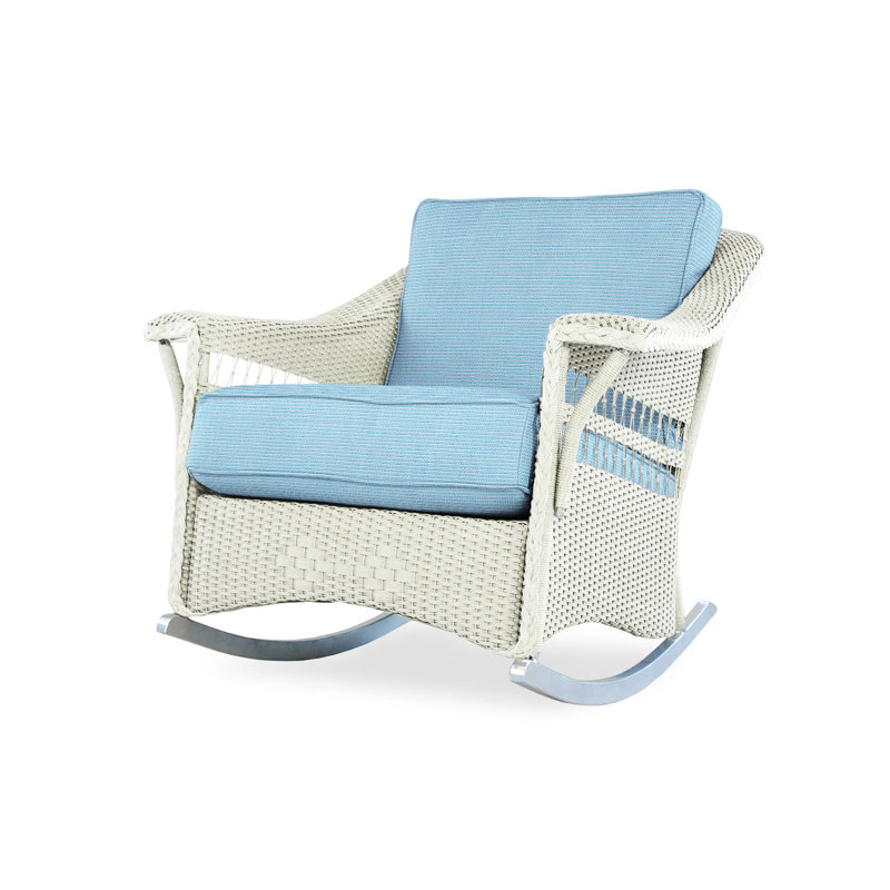 Nantucket Outdoor Rocker Chair, Sandberg Navy, Ivory