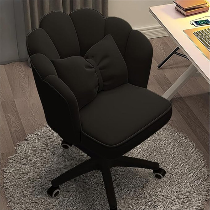 Chaise de bureau pour bureau à domicile Papillon avec dossier mi-rembourré, chaise de travail d'ordinateur touffetée et pivotante, hauteur réglable