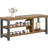 43.3" Rustic Brown Wooden Shoe Storage Bench, Modern Entryway Bench with Seat
