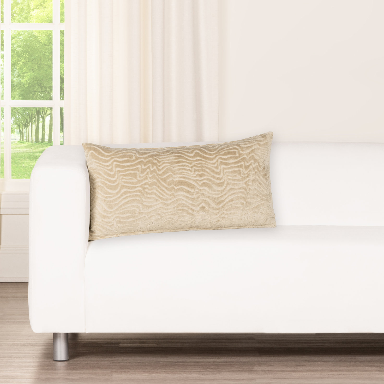 Prudence Throw Pillow, Polyester, Rectangle 14"H x 26"W, Brown