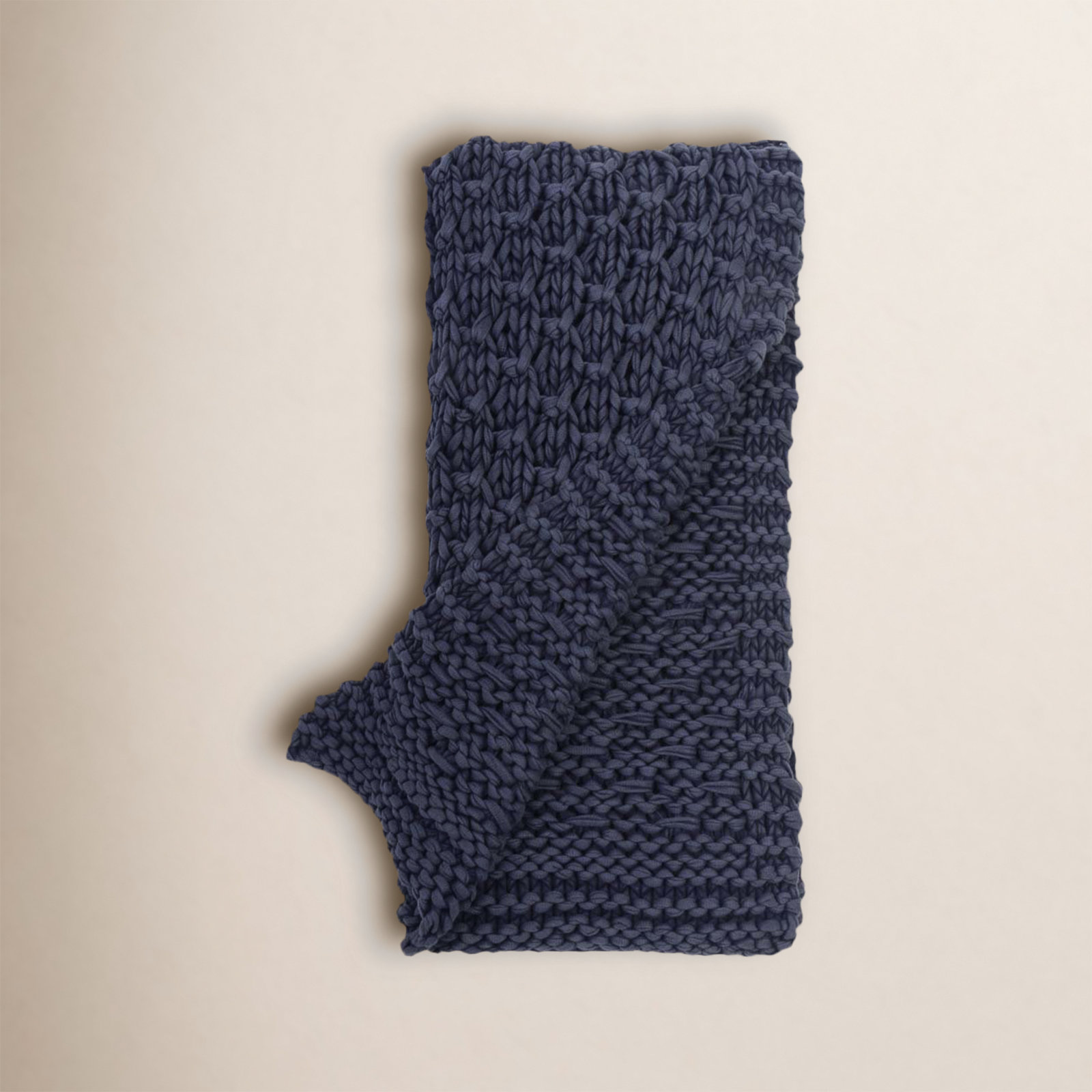 Bairdford Cotton Throw Blanket, Indigo