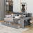 Wooden Twin Size Daybed With Storage Shelves, Multi-Functional Bed With Two Storage Drawers And Study Desk-27644746