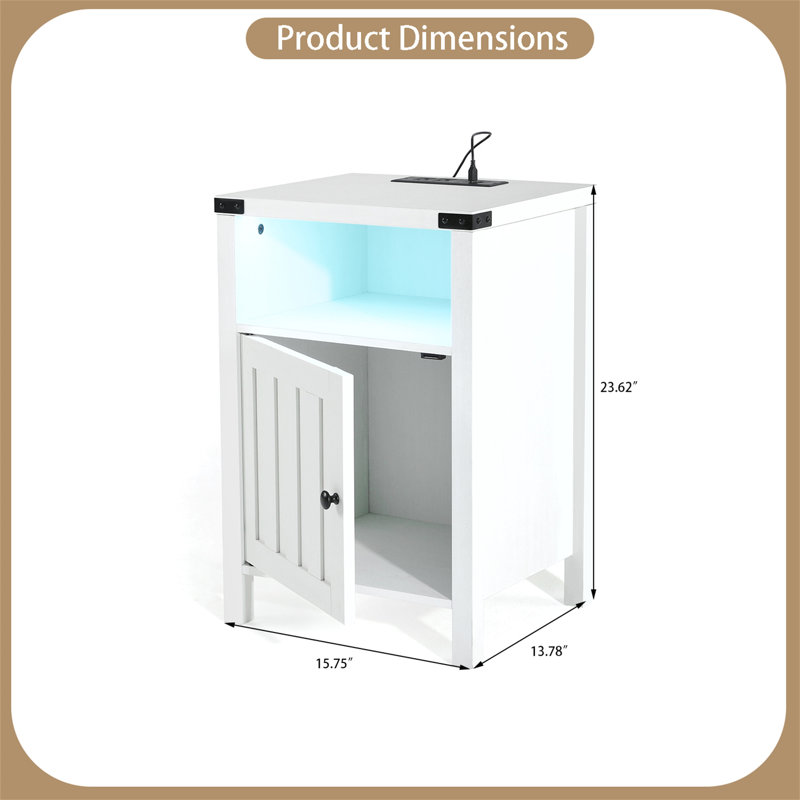 Tamworth 15.75'' W Nightstand, White