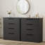Commode 4 tiroirs en bois noir avec rangement intégré