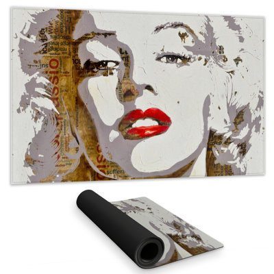 Marilyn Monroe Typography Gray Beauty Gaming Mat | Home Decor