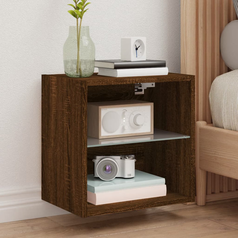 Nitam Unfinished with Fireplace Included, Brown Oak