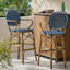 Ensemble de 2 tabourets de bar d'extérieur en osier et aluminium 29,5 po-705405869