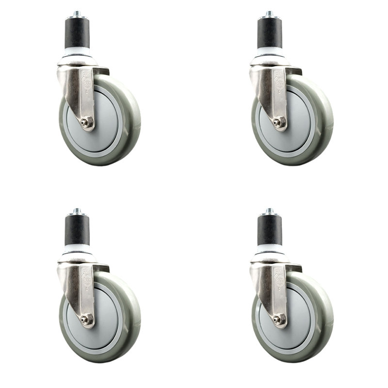 Roulettes pivotantes, gris, H 5 po x l 5 po