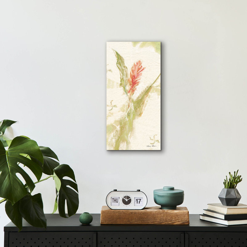 «Tropical Floral 4 Light» par Cheri Blum, art mural en verre acrylique, H 24 po x l 12 po