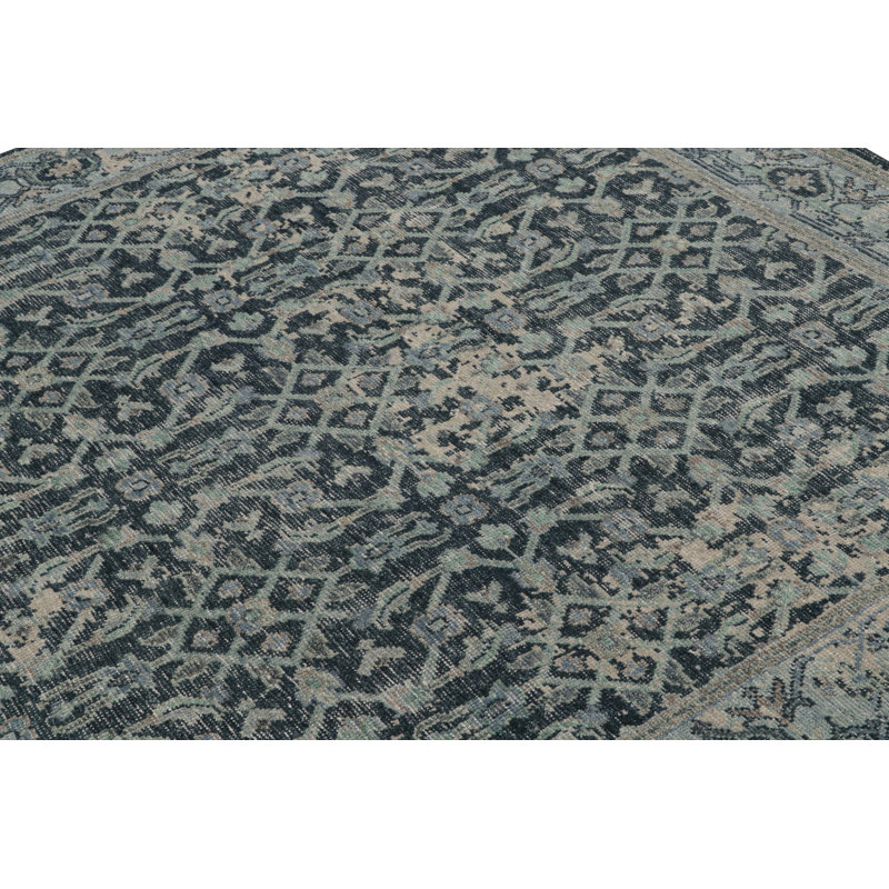 Distressed Homage Hand Knotted Wool Animal Print Area Rug, Rectangle 9' x 12'