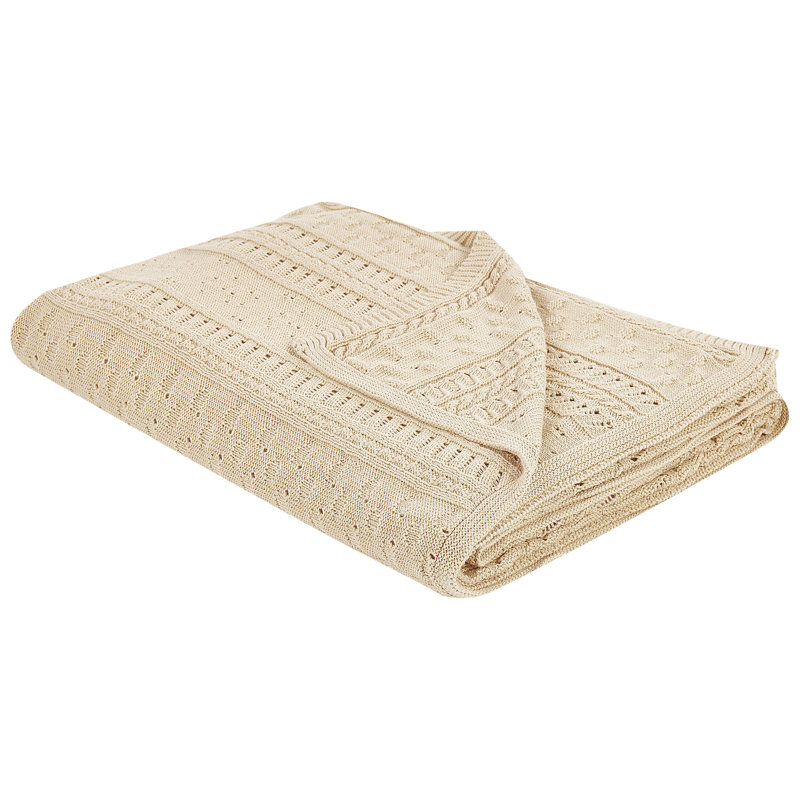 DAULET Cotton No Pattern Bedspread, Beige