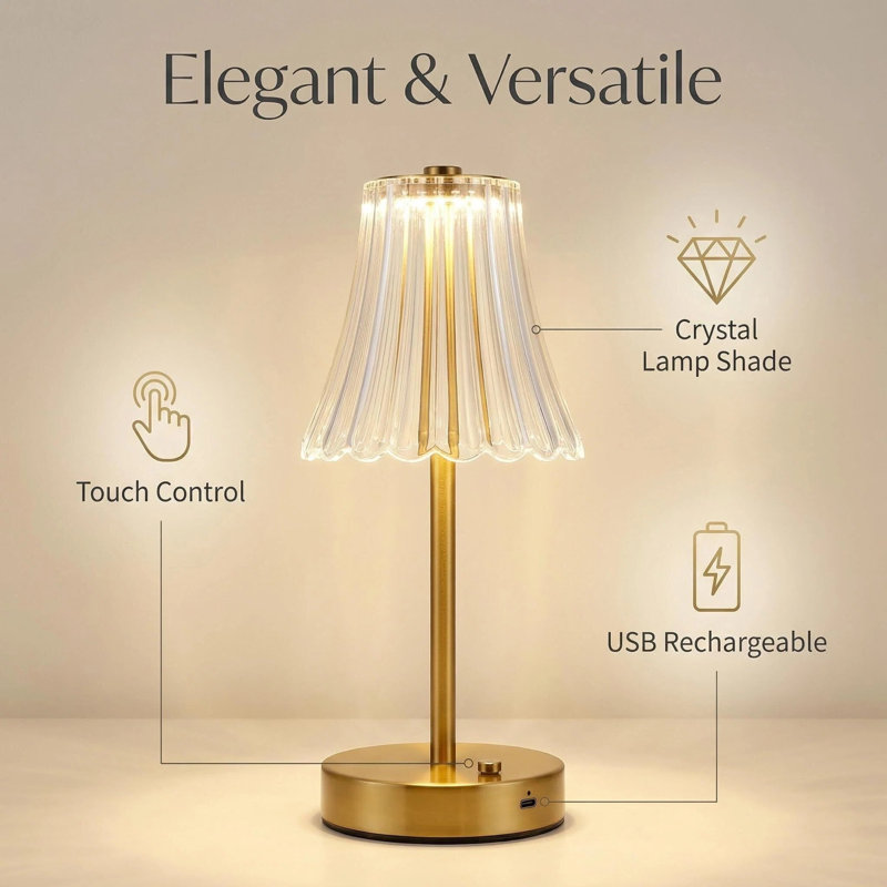 Flower Table Lamp With Dimmable LED, 3600Mah Rechargeable Battery, And Type-C USB,Ideal For Bedrooms And Special Events
