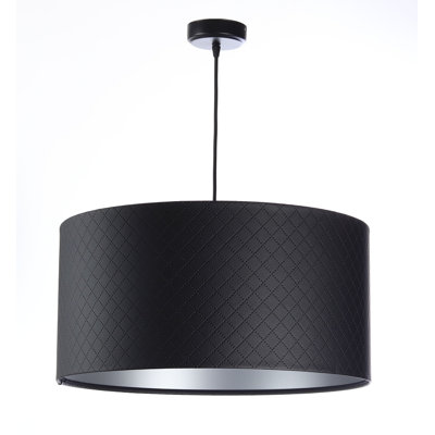 Illythia 1 - Light Silver Drum Pendant