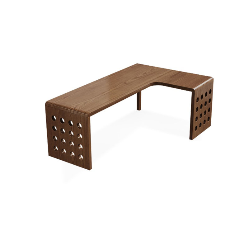 Bureaux rectangulaires en bois massif en forme de L, H 29,53 po x l 62,99 po x P 47,24 po, Retour à droite
